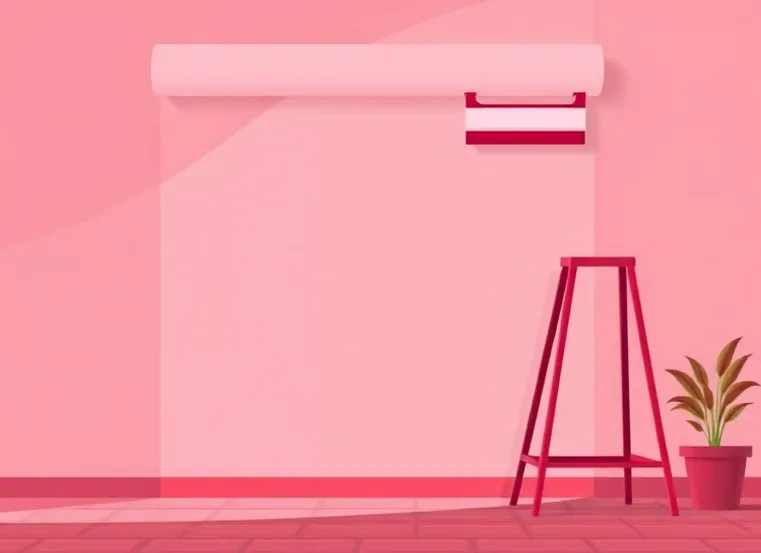 Pose de papier peint, rouleau et brosse à maroufler